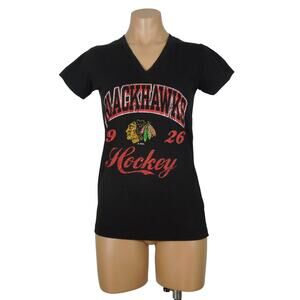BLACKHAWKS HOCKEY 1926 L LARGE Black LAT T-Shirt
